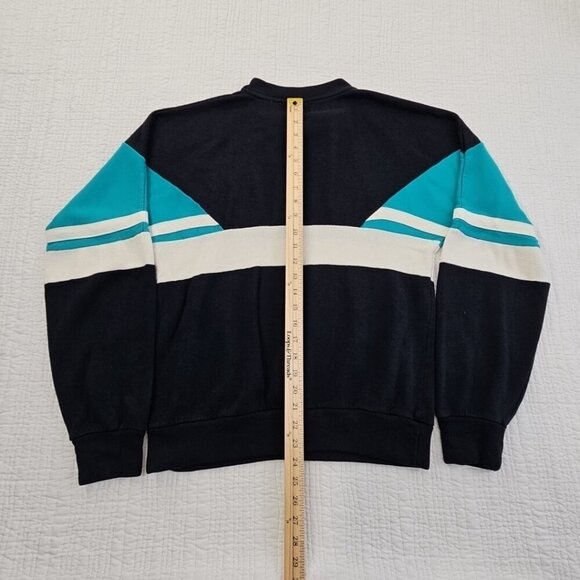 VTG Main Event Athletic Club Sweatshirt Men's Boxy Large Turquoise Black Raglan - Picture 10 of 12